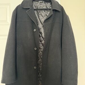 Men's Black Wool Coat